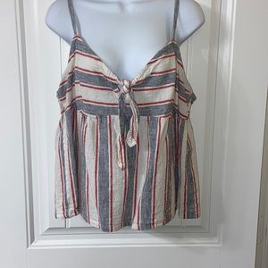 Red white and blue baby doll tank top